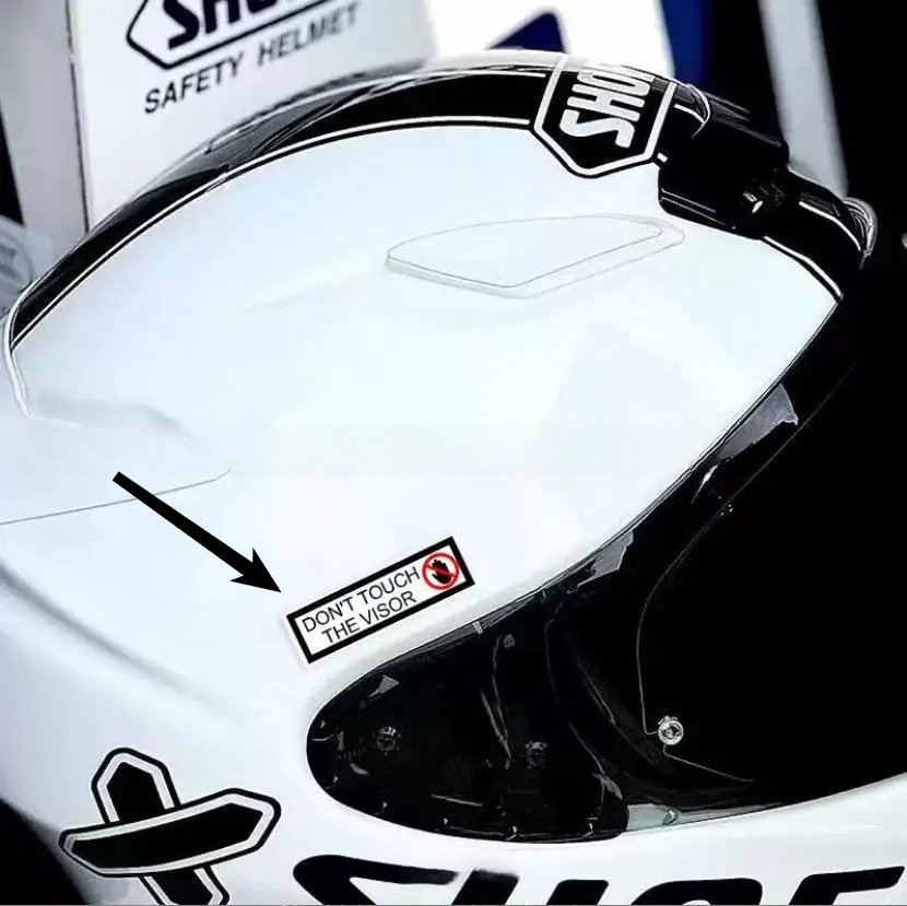 Motorcycle Gear Deals - Helmet Warning Sticker Set 2PCS Emergency