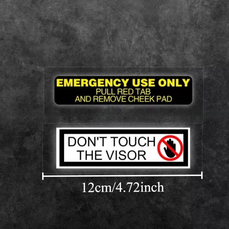 Helmet Warning Sticker Set 2PC - Motorcycle Gear Deals ulasan dan harga