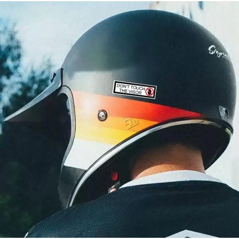 Helmet Warning Sticker Set 2PC - Motorcycle Gear Deals ulasan dan harga